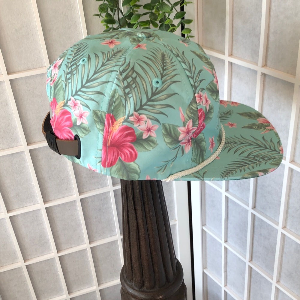 New Women's Imperial Adjustable Baseball Hat in Mint Green with Tropical Print - Picture 3 of 9